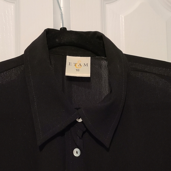 Vintage sheer black button down shirt dress. - Picture 2 of 2